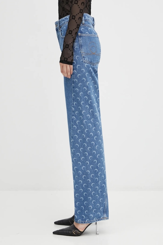 Marine Serre jeansy Moon Laser Denim Baggy WPA169ACDEN0002 niebieski AW25