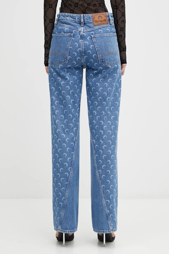 Odzież Marine Serre jeansy Moon Laser Denim Baggy WPA169ACDEN0002 niebieski