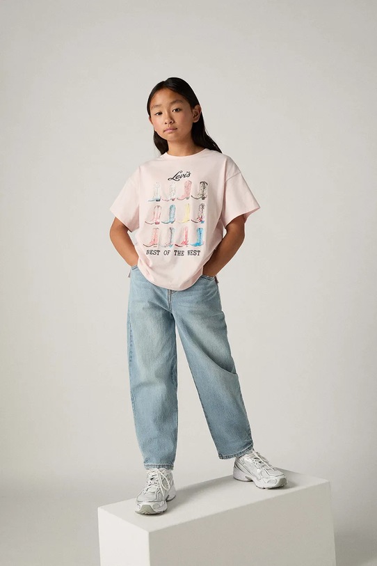 Дитячі джинси Levi's BAGGY BARREL джинси блакитний 4EN387