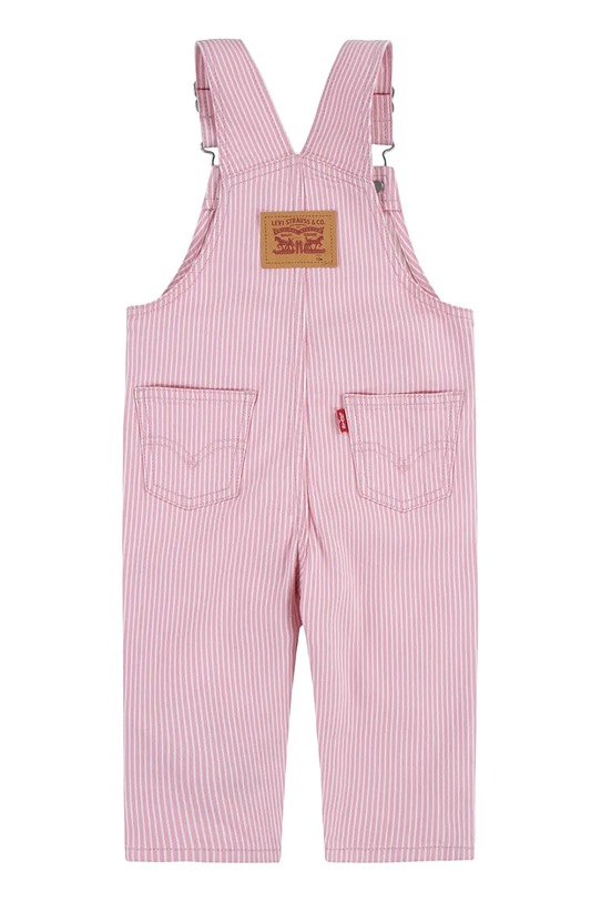 Levi's ogrodniczki dziecięce RAILROAD STRIPE OVERALL 6EM321.G różowy AW25