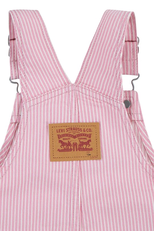 Dziewczynka Levi's ogrodniczki dziecięce RAILROAD STRIPE OVERALL 6EM321.G różowy