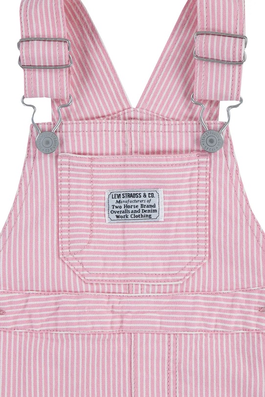 Levi's ogrodniczki dziecięce RAILROAD STRIPE OVERALL 6EM321.G różowy