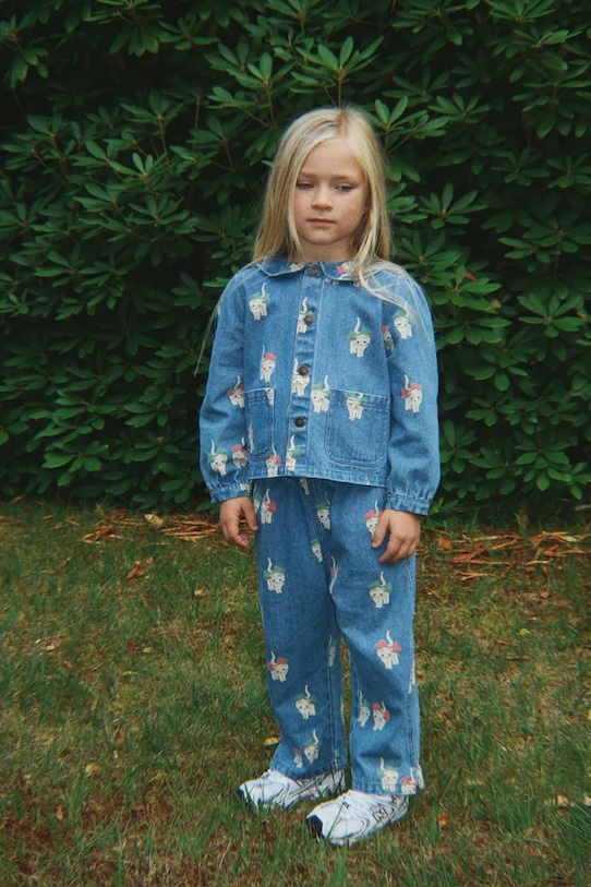 Konges Sløjd jeansy dziecięce MAGOT SLIT PANTS GOTS Planet friendly niebieski KS105173.9BYA