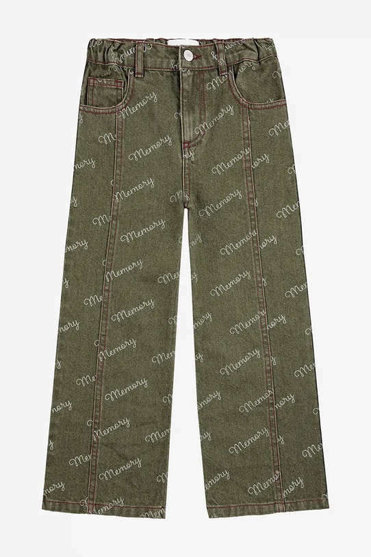 Bobo Choses jeans copii Memory 225BC009 verde AW25