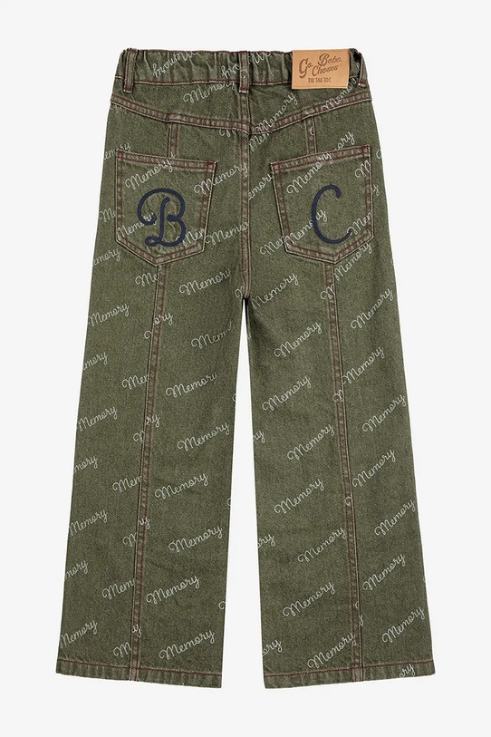 Băieți Bobo Choses jeans copii Memory 225BC009 verde