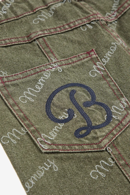 Bobo Choses jeansy dziecięce Memory zielony 225BC009