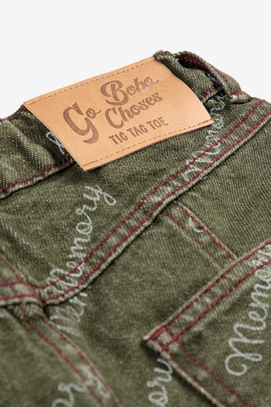 Bobo Choses jeansy dziecięce Memory 225BC009 zielony