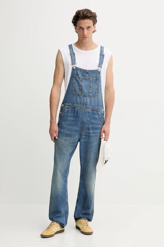 Odzież Tommy Jeans ogrodniczki jeansowe DM0DM21244 niebieski