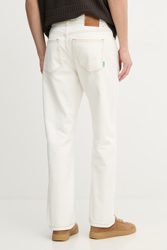 Odzież United Colors of Benetton spodnie straight męskie bawełniane 4U32UE01W beżowy