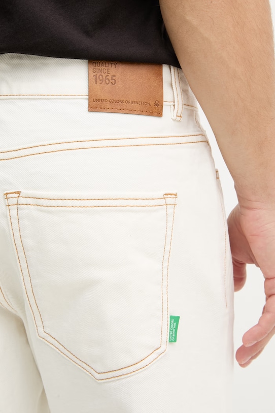 United Colors of Benetton nohavice straight pánske bavlnené béžová 4U32UE01W