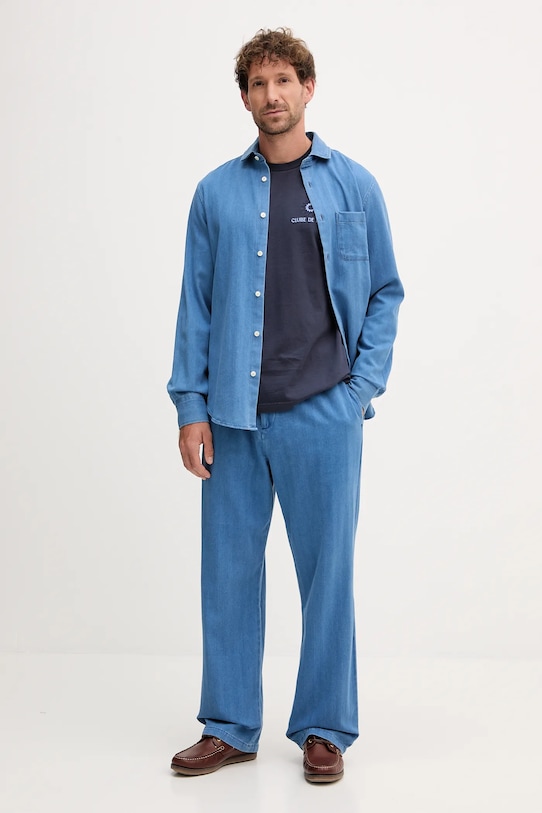 Βαμβακερό παντελόνι Frescobol Carioca 2606.855 μωβ AW25