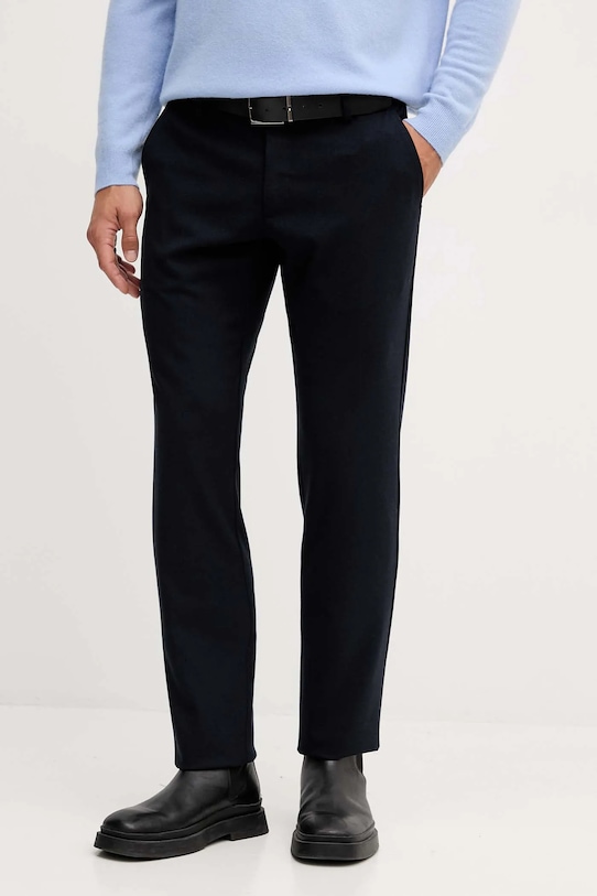 Guess pantaloni con lana MYRON tessuto blu navy M5BB82.WJ010