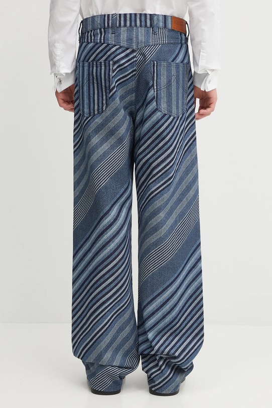 Odzież Kenzo jeansy Diagonal Stripe Turn Up Wide Fit FF65DP4216Z1 niebieski