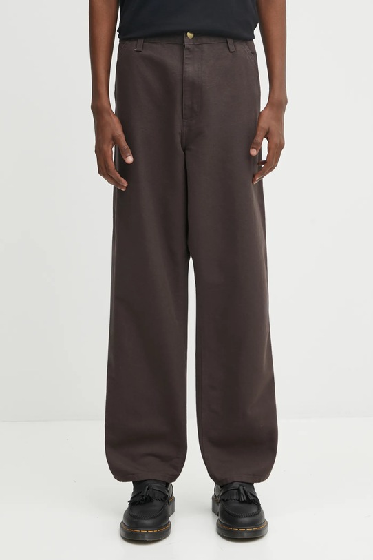 Pamučne hlače Carhartt WIP Single Knee Pant pamuk smeđa I031497.4702