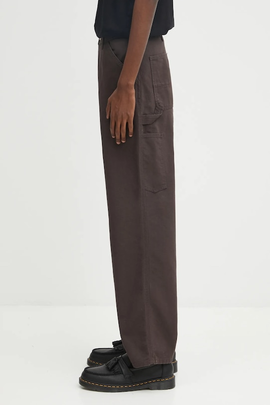 Βαμβακερό παντελόνι Carhartt WIP Single Knee Pant I031497.4702 καφέ AW25