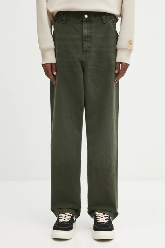 Carhartt WIP jeansy bawełniane Single Knee Pant zielony I034798.494O