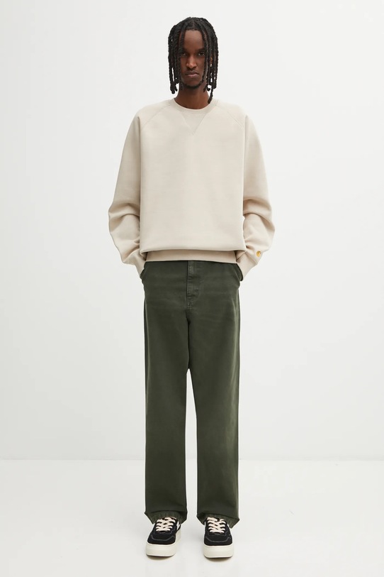 Carhartt WIP jeansy bawełniane Single Knee Pant I034798.494O zielony