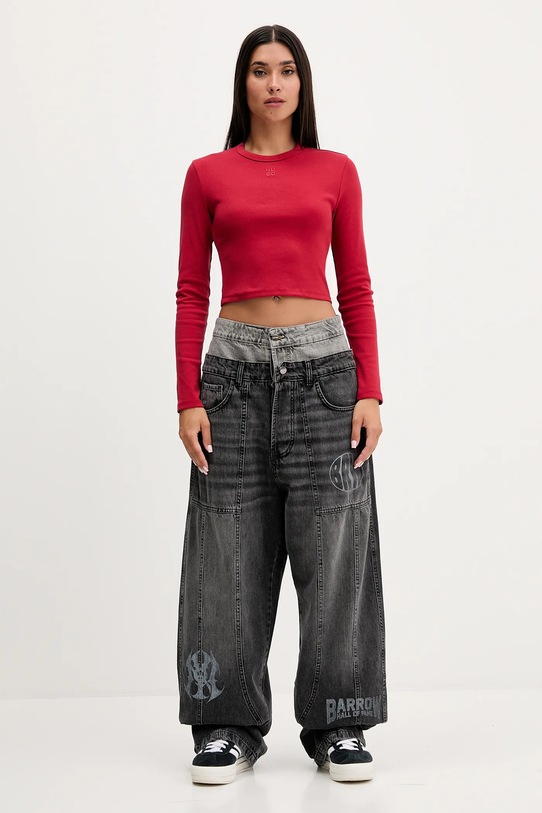 Barrow jeans F5BWUADP019 negru AW25