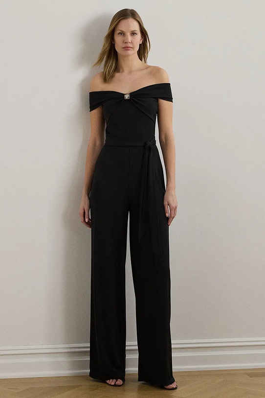 Lauren Ralph Lauren tuta elegante tessuto elasticizzato nero 200971129