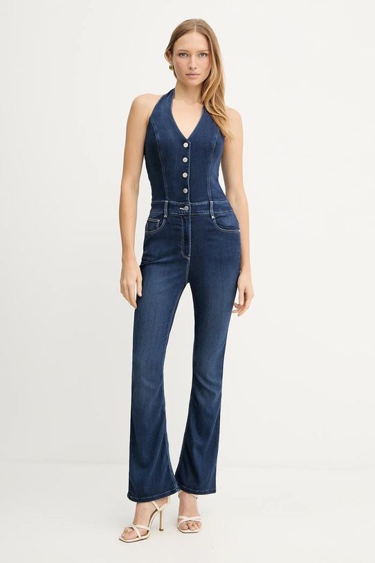 Guess kombinezon jeansowy BETSY na ramiączkach granatowy W5YD57.D0782