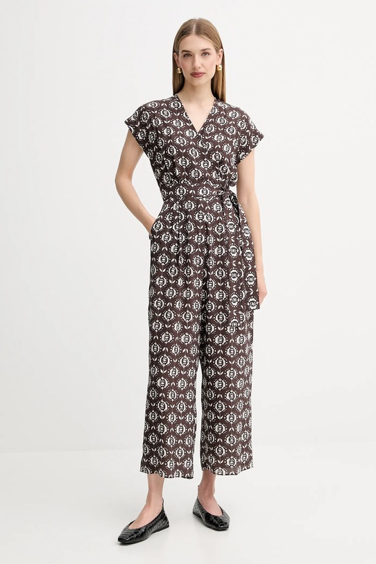 Weekend Max Mara kombinezon jedwabny ARIZONA casual brązowy 2525246021600