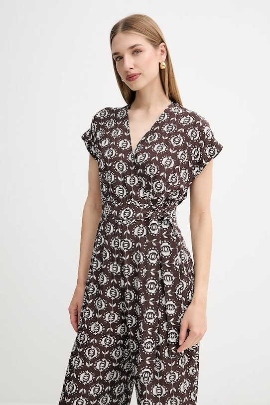 Weekend Max Mara kombinezon jedwabny ARIZONA brązowy 2525246021600