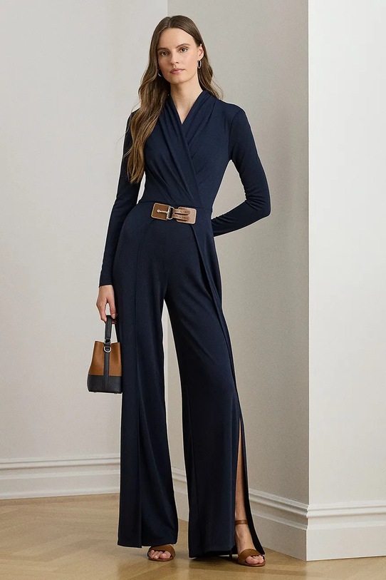 Lauren Ralph Lauren kombinezon z elastanem granatowy 200980218
