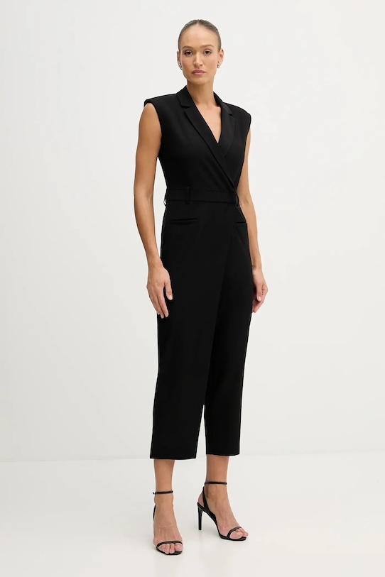 Μαντήλι από συνδυασμό μαλλιού Sisley casual μαύρο 41FQLT00S