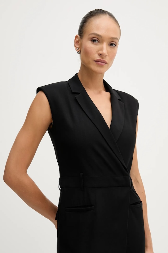 Μαντήλι από συνδυασμό μαλλιού Sisley μαύρο 41FQLT00S