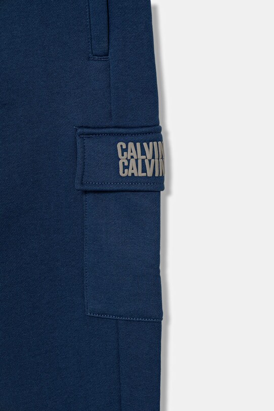 Chłopiec Calvin Klein Jeans spodnie dresowe bawełniane dziecięce TERRY IB0IB02522.9BYA niebieski