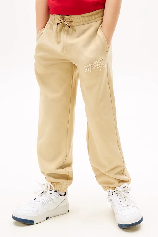 Tommy Hilfiger spodnie dresowe KB0KB09695.9BYA brązowy AW25