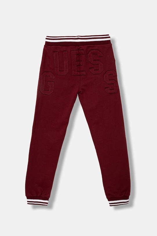 Guess spodnie dresowe dziecięce L5YQ17.K0170.9BYA bordowy AW25