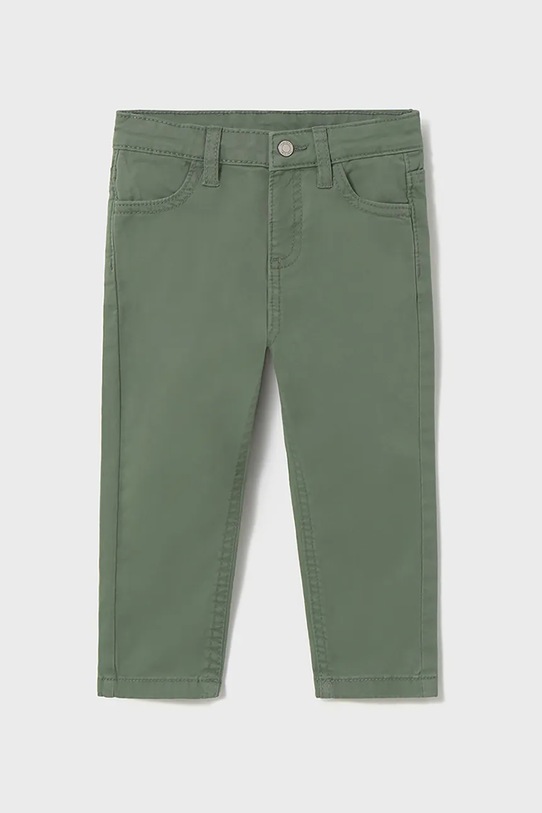 Mayoral spodnie niemowlęce slim fit basic bawełna zielony 563.3B.Baby.9BYA