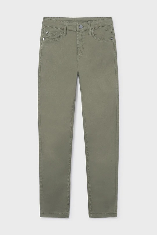 Mayoral spodnie dziecięce slim fit basic z elastanem zielony 582.7D.Junior.9BYA