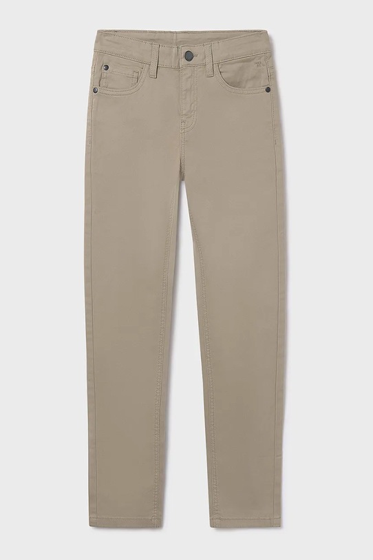 Mayoral spodnie dziecięce slim fit basic z elastanem beżowy 582.7D.Junior.9BYA