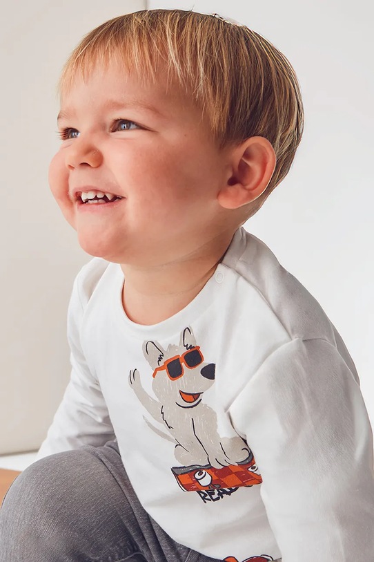 Mayoral longsleeve din bumbac pentru copii 2061.3B.Baby.9BYA bej