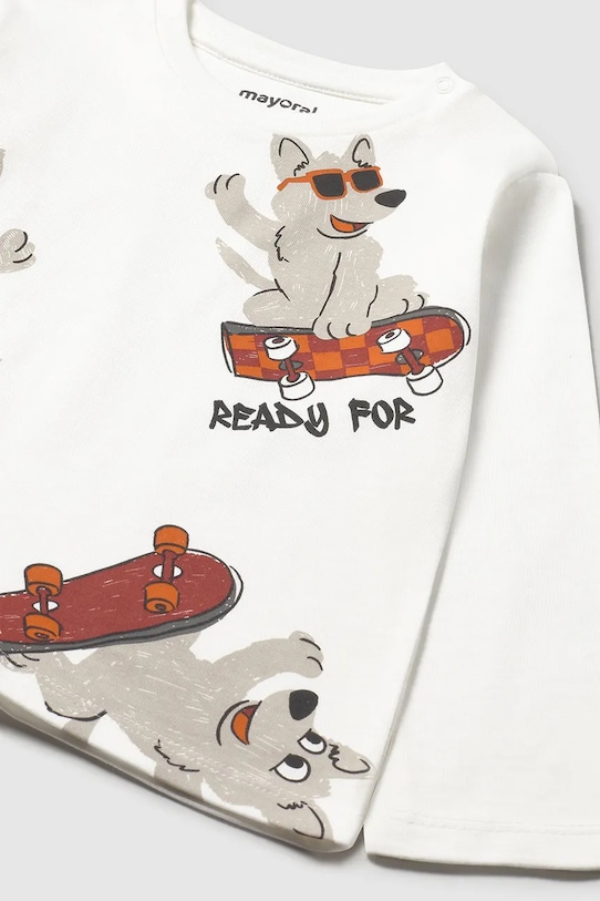 Mayoral longsleeve din bumbac pentru copii bej 2061.3B.Baby.9BYA