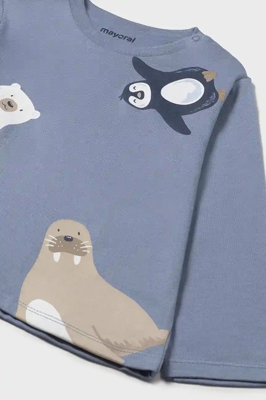 Mayoral longsleeve bawełniany dziecięcy niebieski 2061.3B.Baby.9BYA