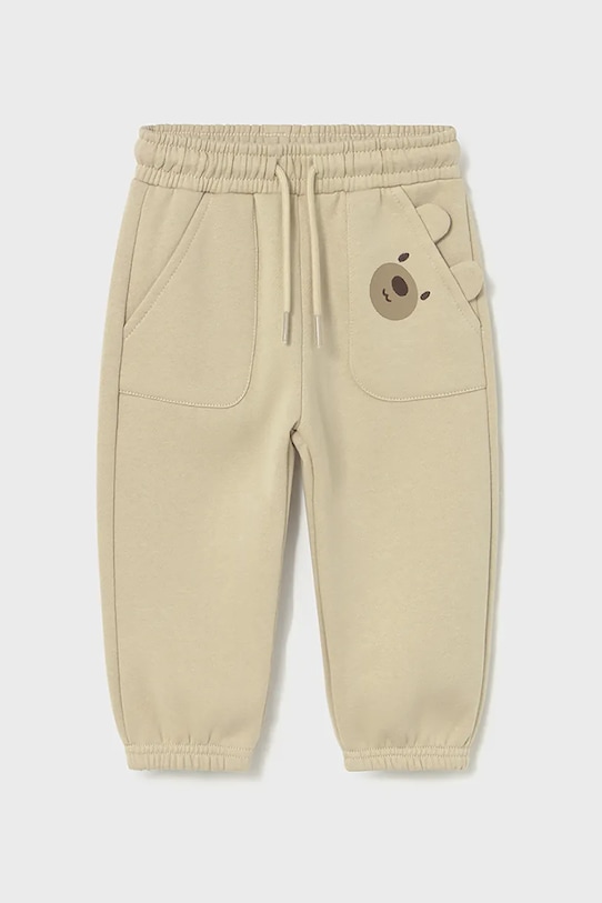 Mayoral pantaloni de trening pentru copii 2504.3A.Baby.9BYA bej AW25