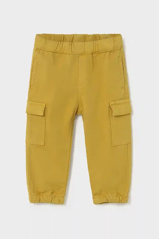 Дитячі штани Mayoral Joggery cargo з еластаном жовтий 2506.3C.Baby.9BYA