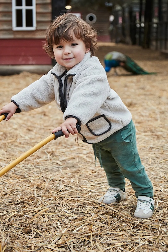 Mayoral pantaloni din catifea pentru copii panza verde 2507.3C.Baby.9BYA