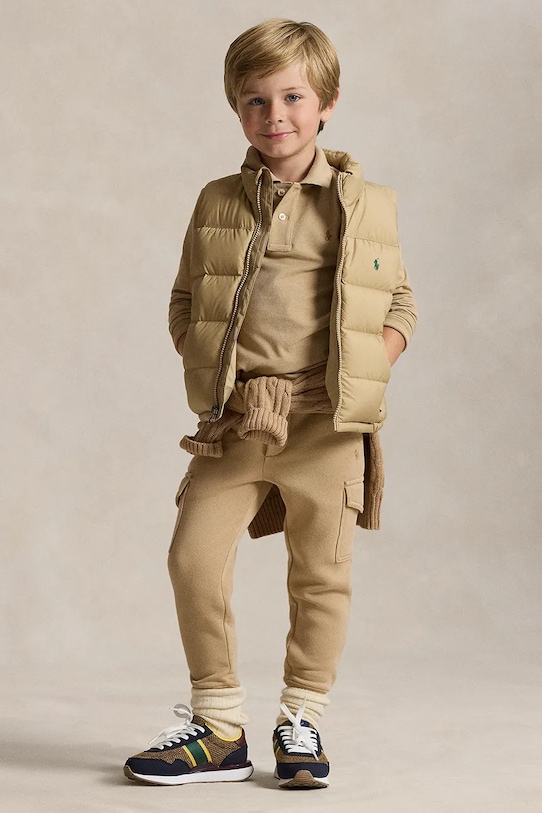 Детские спортивные штаны Polo Ralph Lauren трикотаж бежевый 322892354017