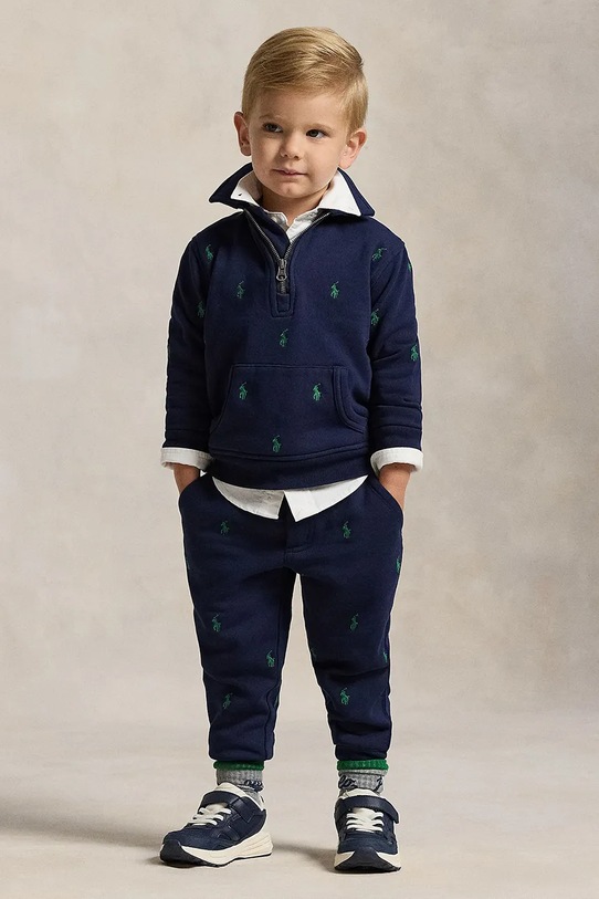 Polo Ralph Lauren spodnie dresowe dziecięce drobny wzór granatowy 322979421001