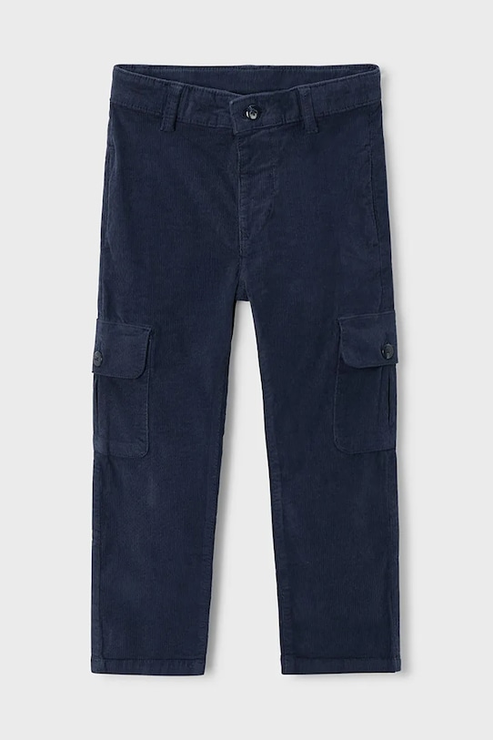 Mayoral spodnie sztruksowe dziecięce cargo sztruks z elastanem granatowy 4564.5F.Mini.9BYA
