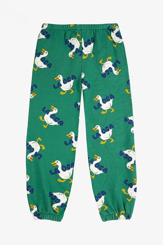 Bobo Choses spodnie dresowe dziecięce La Oca 225AC065 zielony AW25