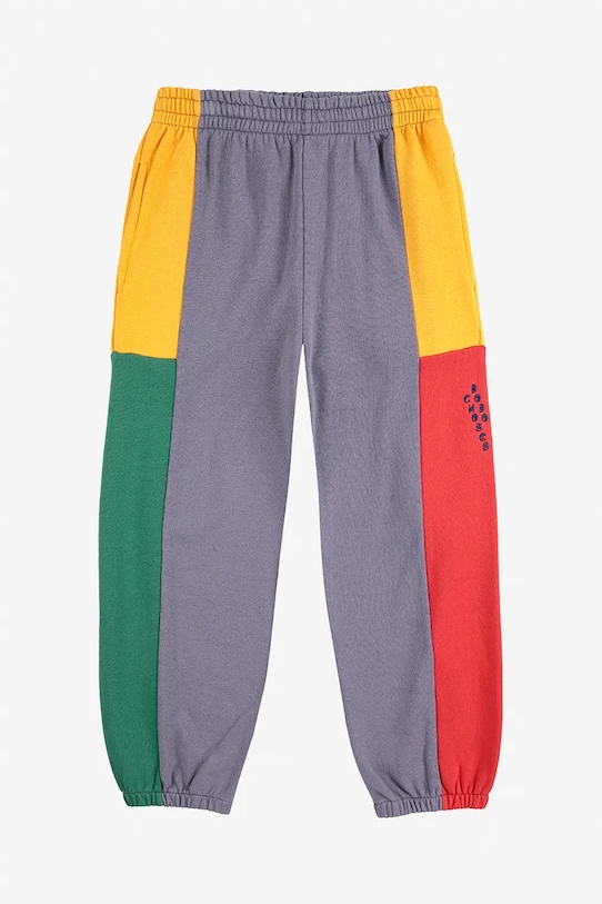 Detské bavlnené tepláky Bobo Choses 225AC138 sivá AW25