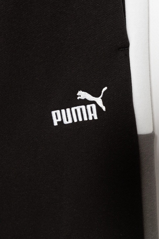 Chłopiec Puma spodnie dresowe dziecięce ESS BLOCK Sweatpants FL B 690782 czarny