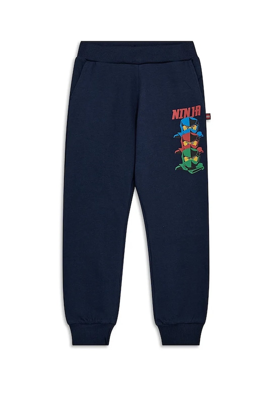 Lego spodnie dresowe bawełniane dziecięce LWPASI 700 nadruk granatowy 11010946