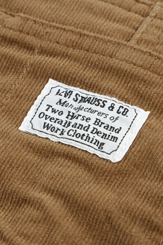 Chłopiec Levi's ogrodniczki bawełniane dziecięce CORDUROY OVERALL 6EJ335.B brązowy