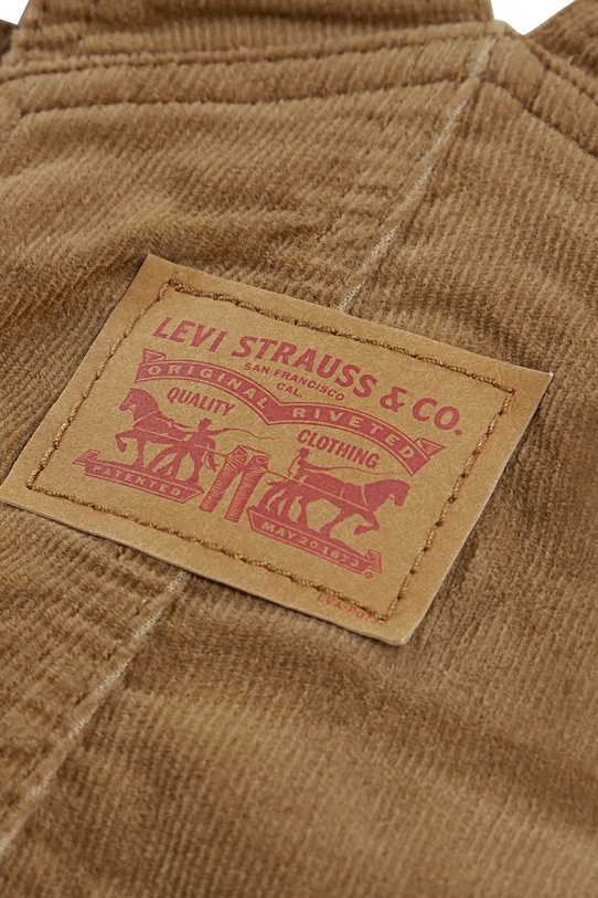 Levi's ogrodniczki bawełniane dziecięce CORDUROY OVERALL brązowy 6EJ335.B